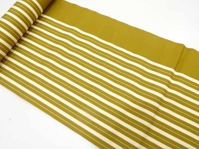 JAPANESE KIMONO / ANTIQUE BOLT FOR HASSUN OBI / WOVEN STRIPE